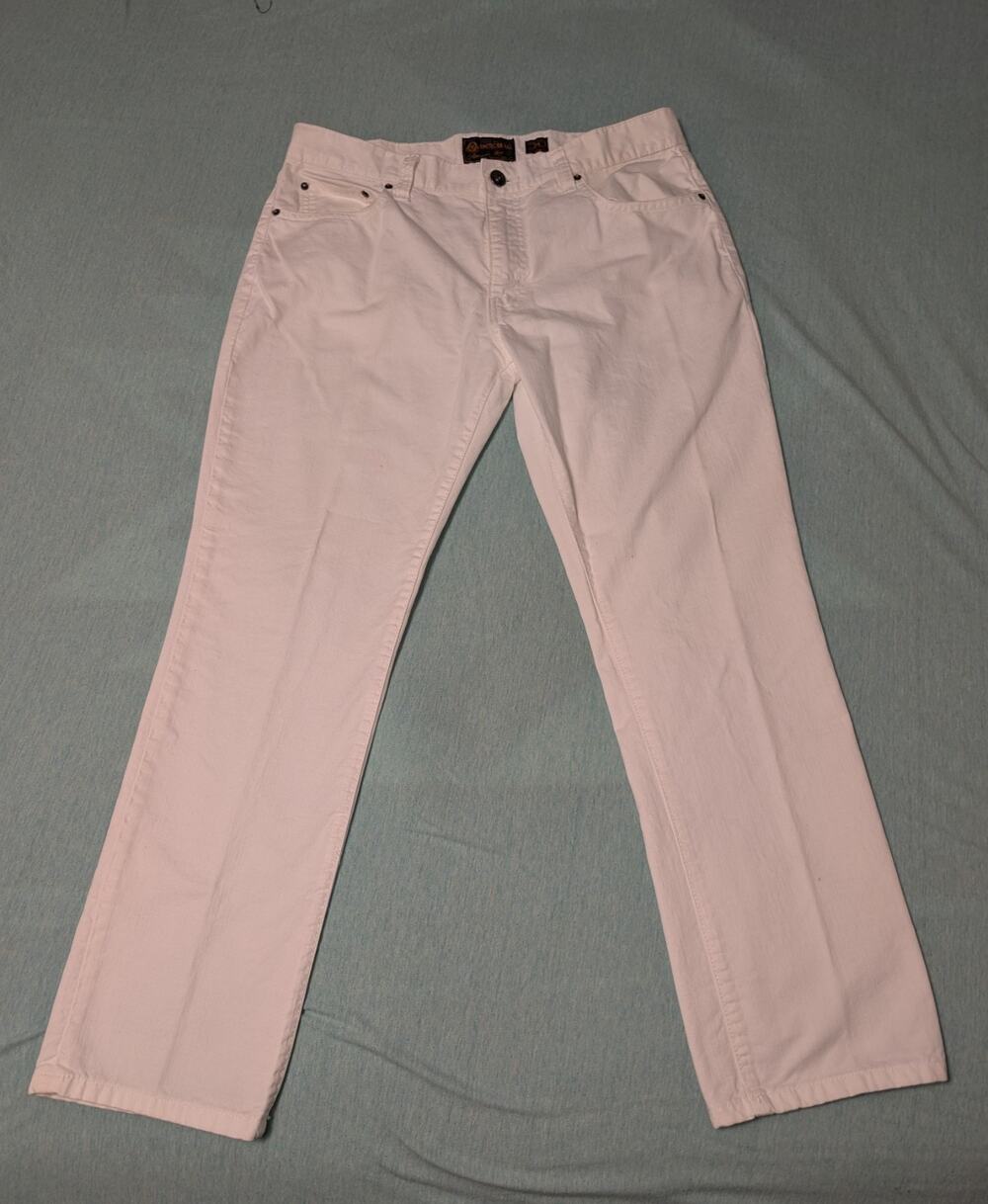 American Rag Slim Straight Fit Jeans Men's 34X30 White Denim (29" Inseam)